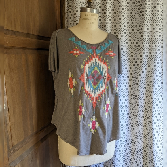 JW Love Laugh Light  Johnny Was Plus Top - Picture 1 of 6